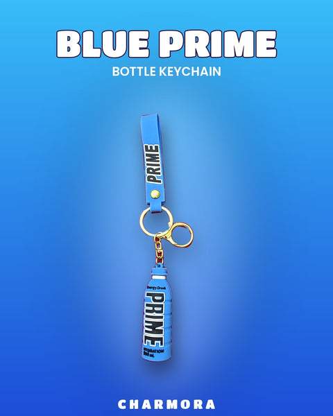 Blue Prime Bottle Keychain