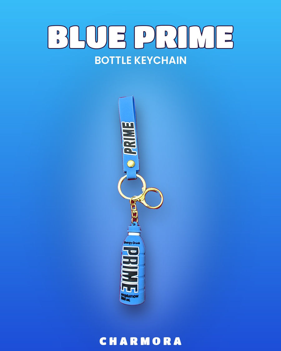 Blue Prime Bottle Keychain